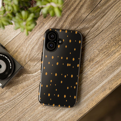 Black & Gold Dot Tough Phone Case — Protective Sparkle Pattern
