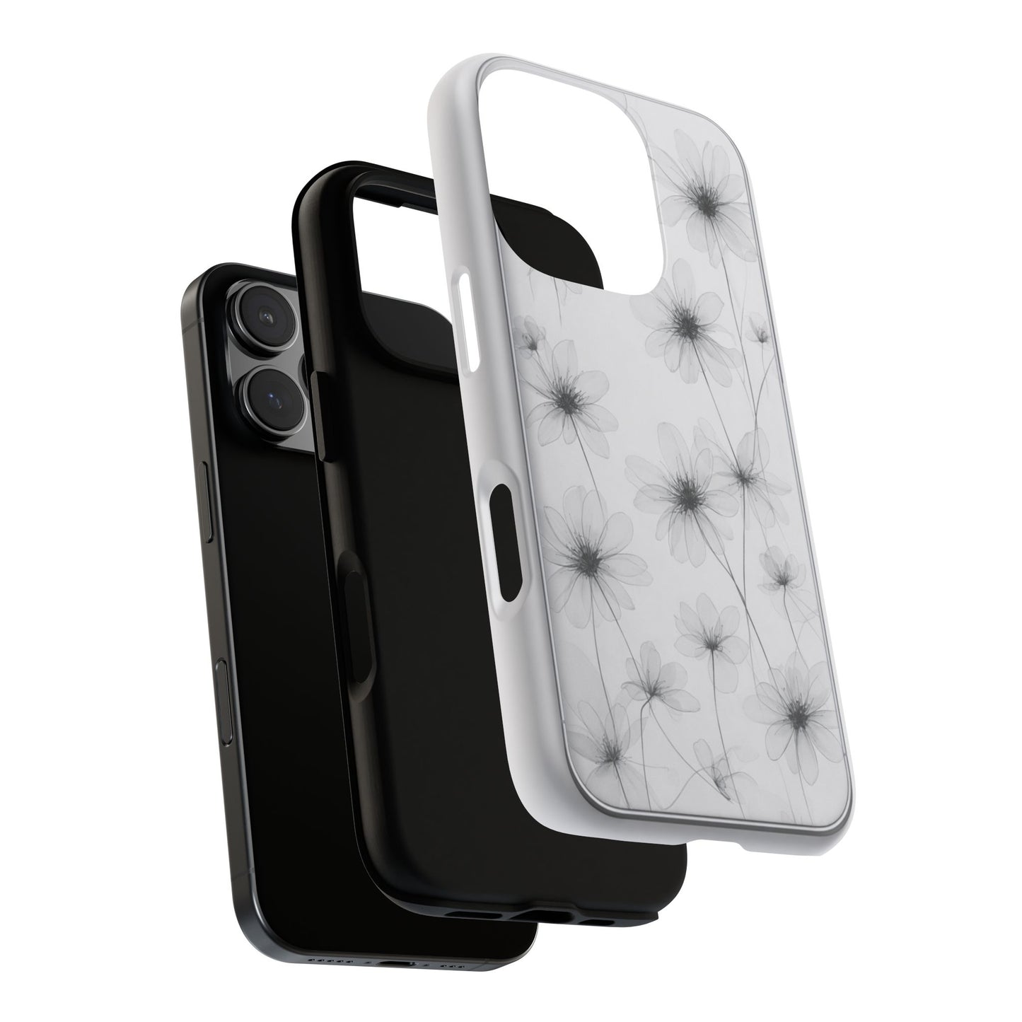Tough Case — Black & White Floral Tough Phone Case