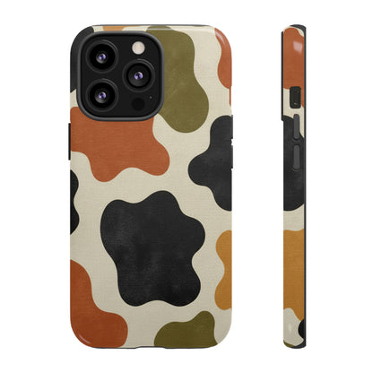 Retro Abstract Camouflage Phone Case — Earth Tone Tough Case