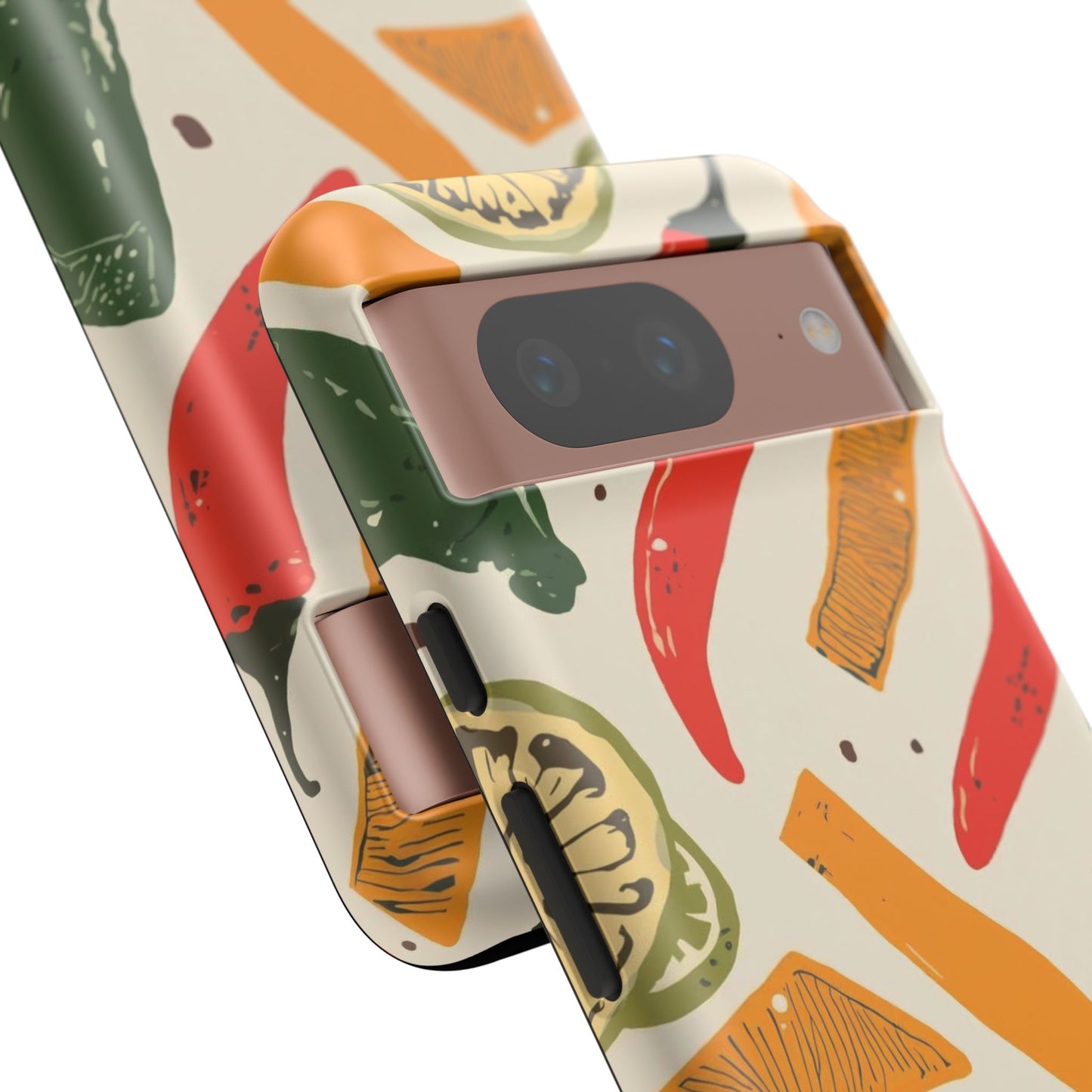 Spicy Peppers Phone Case – Colorful Chili, Lime & Citrus Pattern
