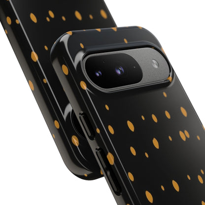 Black & Gold Dot Tough Phone Case — Protective Sparkle Pattern