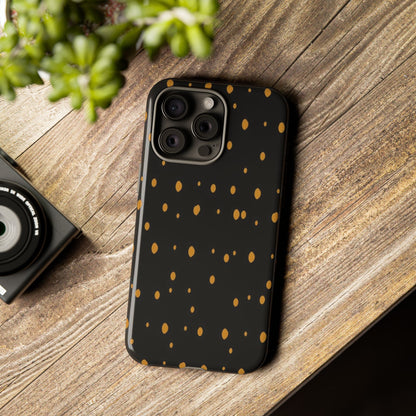 Black & Gold Dot Tough Phone Case — Protective Sparkle Pattern