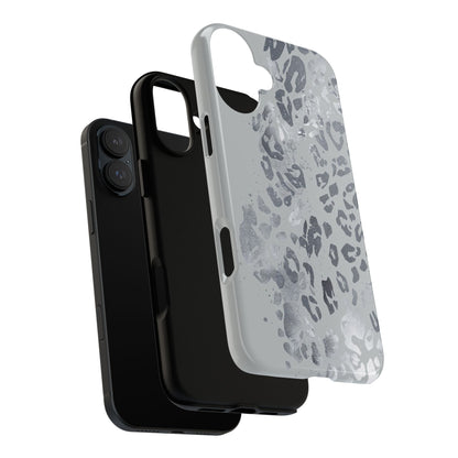 Gray Leopard Print Tough Phone Case