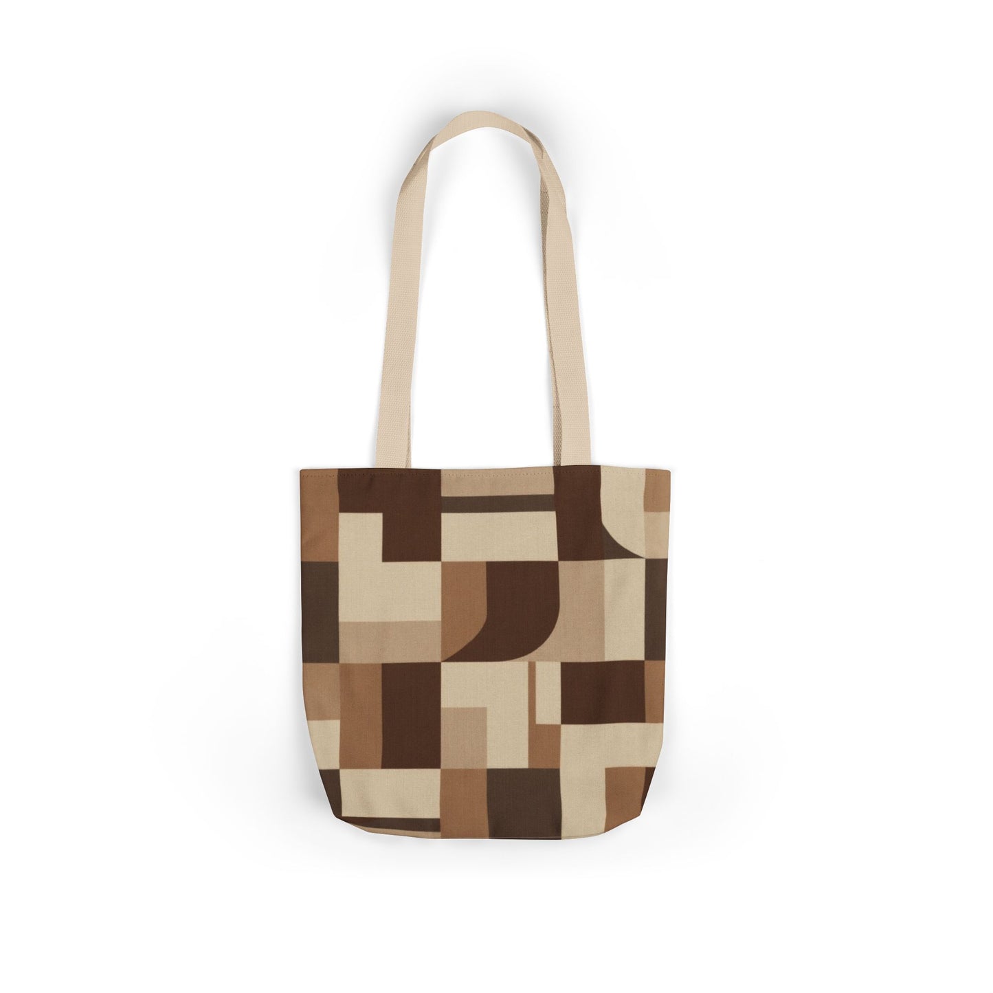 Neutral Geometric Canvas Tote