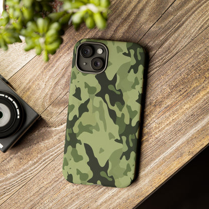Camo Tough Phone Case — Military Green Protective iPhone Cover