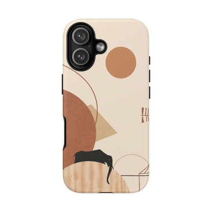 Abstract Earth Tones Phone Case — Minimal Geometric Design