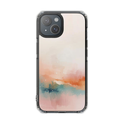 Clear Magnetic Impact Phone Case — Pastel Watercolor Sunset Design