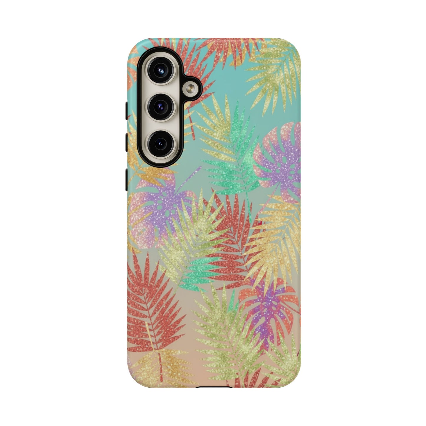 Tropical Palm Leaf Tough Phone Case – Colorful Pastel Botanical Protection