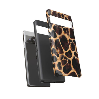Phone Case — Brown Leather Dot Texture Rugged Protective Cover