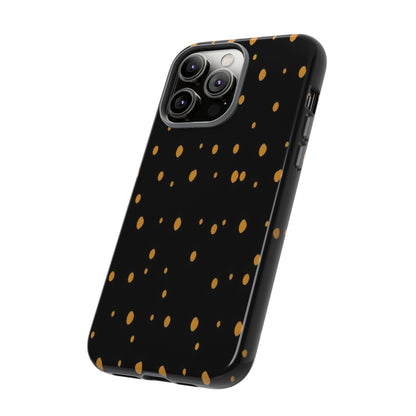Black & Gold Dot Tough Phone Case — Protective Sparkle Pattern
