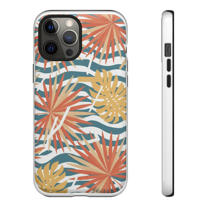 Tropical Palm Tough Phone Case – Retro Wave Floral Protective Cover