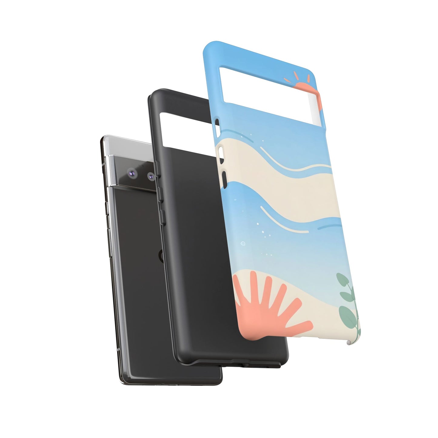 Beach Waves Tough Phone Case — Summer Sun & Seashell Protective Cover
