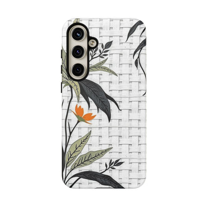 Floral Woven Tough Phone Case — Protective Botanical iPhone Cover