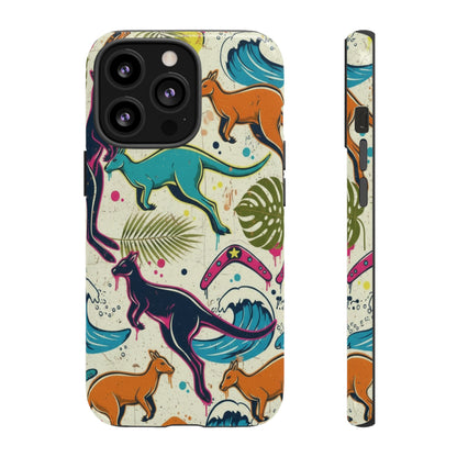 Tough Cases — Colorful Surfing Kangaroo Phone Case