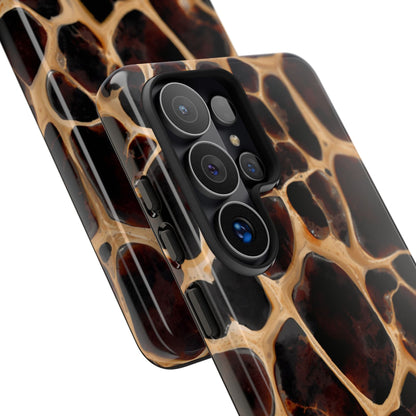 Phone Case — Brown Leather Dot Texture Rugged Protective Cover
