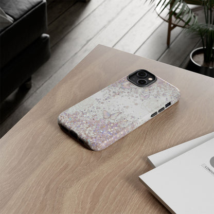 Butterfly Glitter Tough Phone Case — Floral Sparkle Protective Case