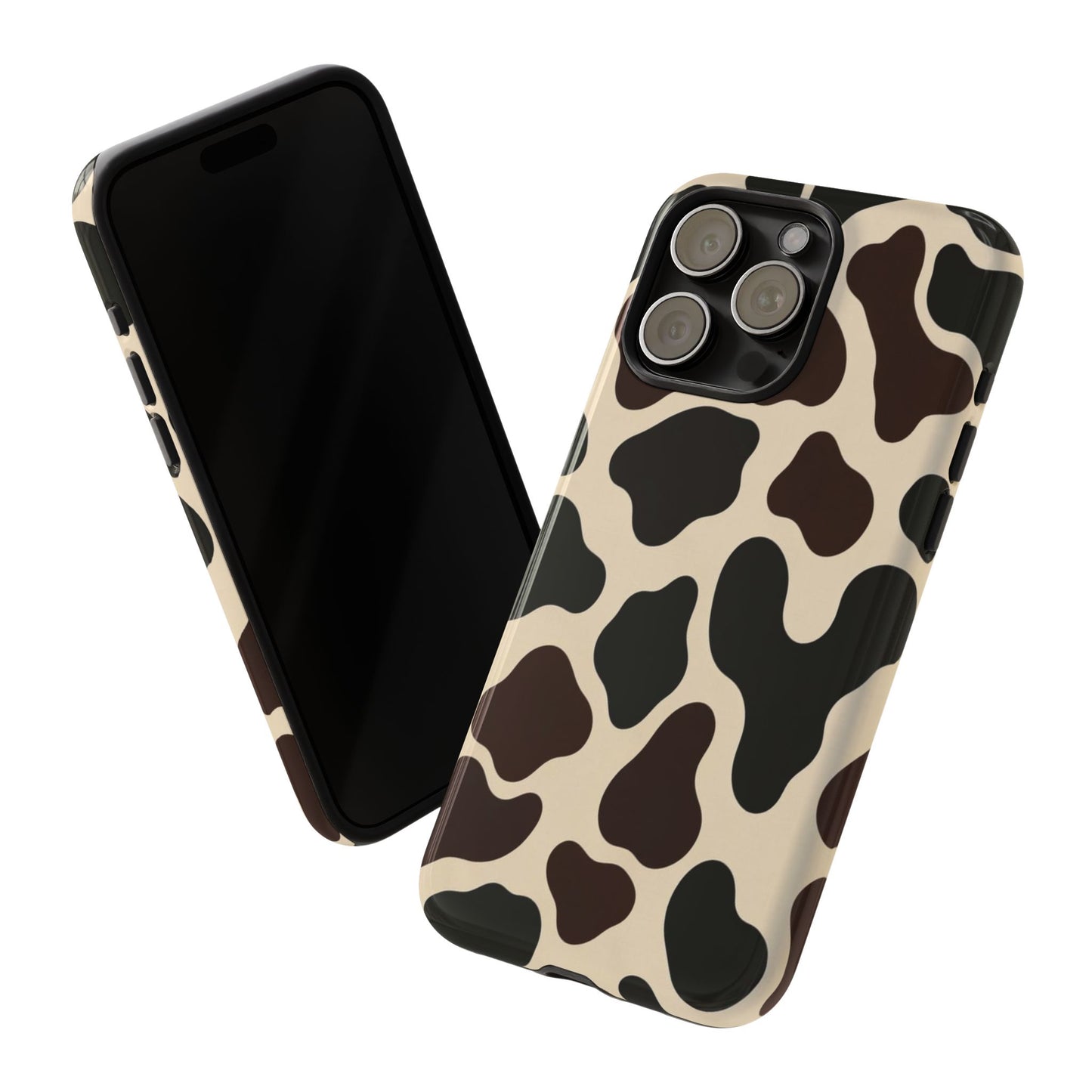 Cow Print Phone Case — Black & Cream Protective  Case