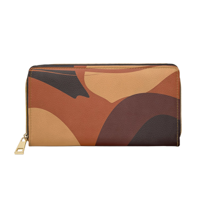 Women's Abstract Autumn Wallet - Vegan Abstract Zipper Wallet