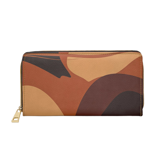 Women's Abstract Autumn Wallet - Vegan Abstract Zipper Wallet