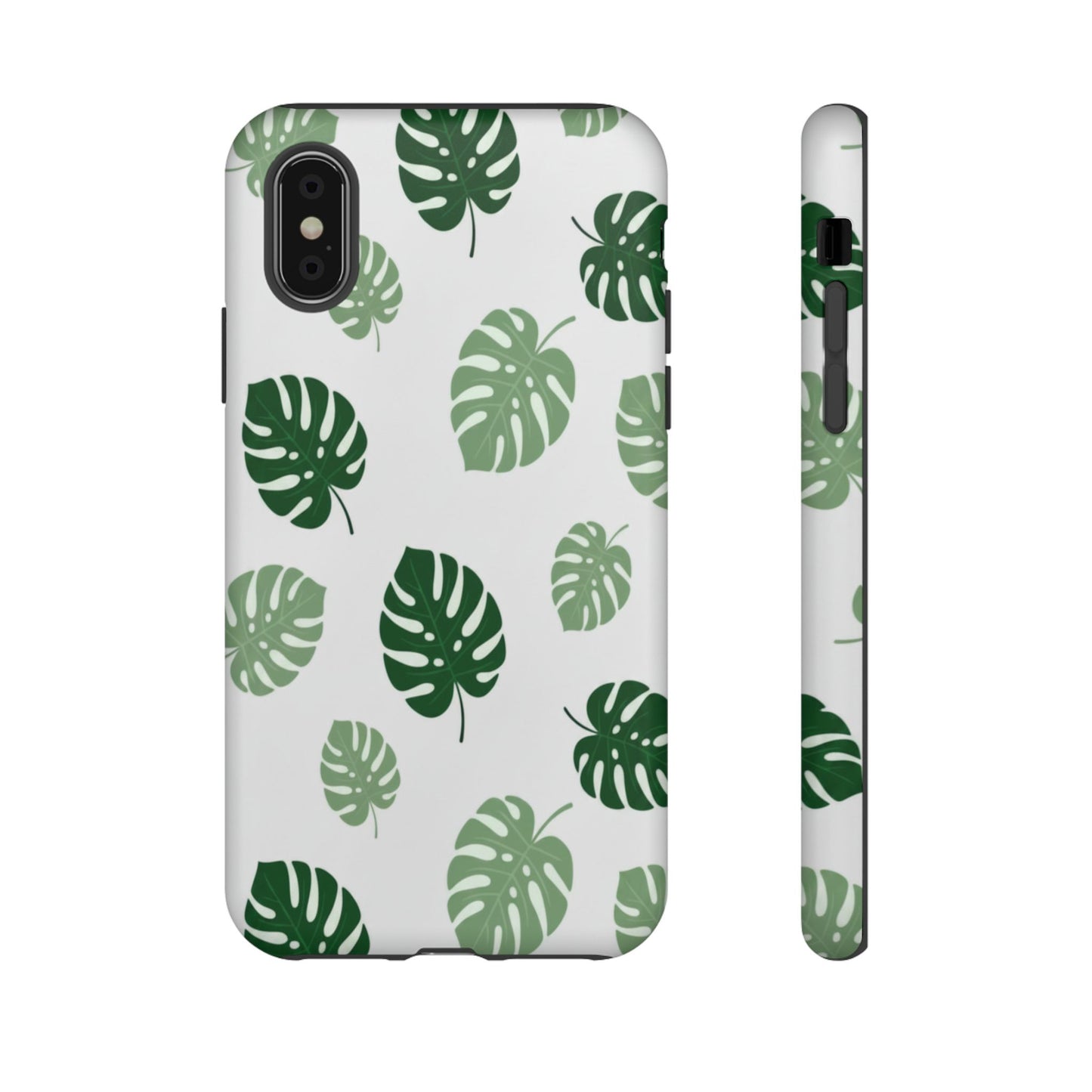 Monstera Leaf Phone Case — Tropical Green Pattern Tough Case