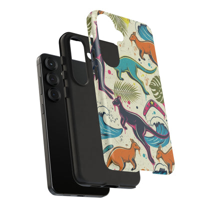 Tough Cases — Colorful Surfing Kangaroo Phone Case