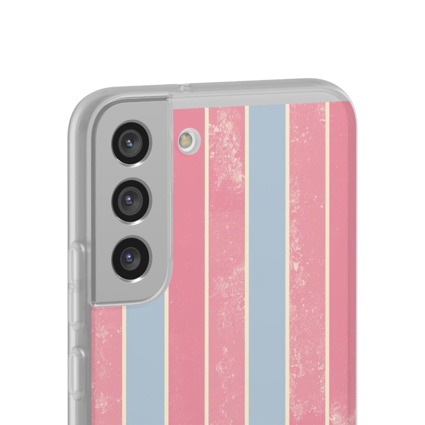Striped Pink & Blue Phone Case — Retro Pastel Flexi Case