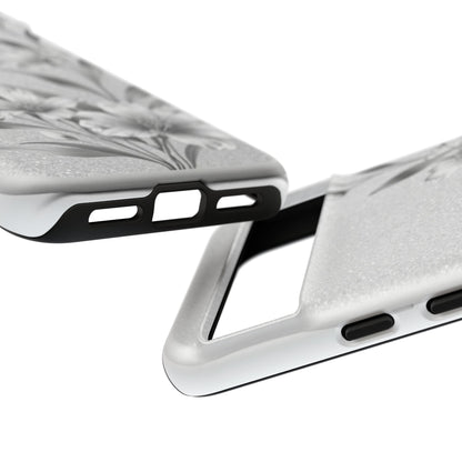 Floral Monochrome Phone Case — Elegant Black & White Lily Design