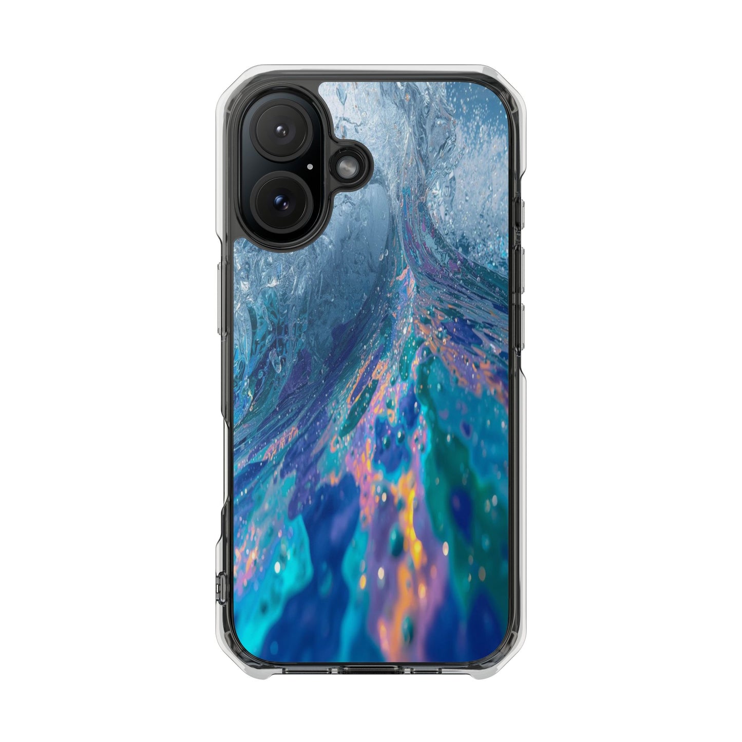 Clear Magnetic Impact Phone Case — Blue Ocean Abstract Design