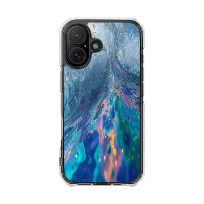 Clear Magnetic Impact Phone Case — Blue Ocean Abstract Design