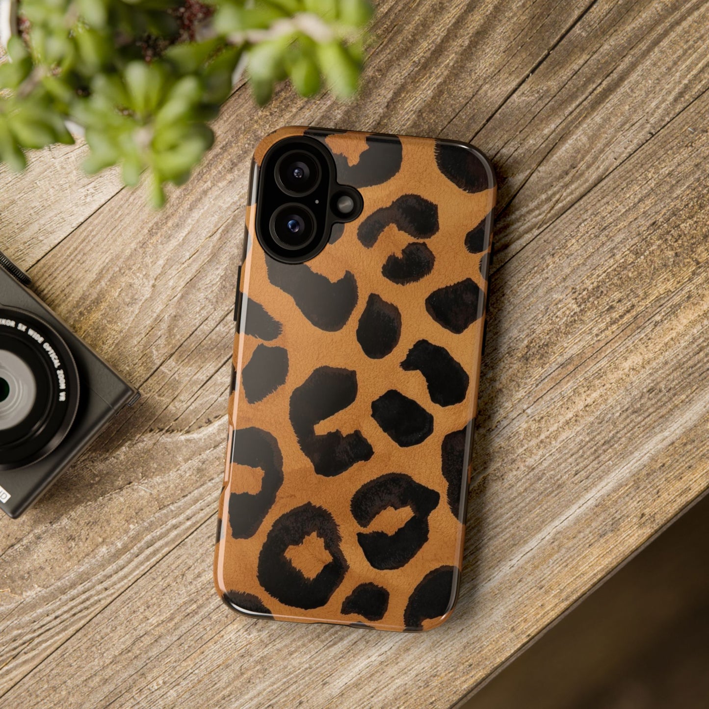 Leopard Print Tough Phone Case — Protective Animal Print iPhone Case