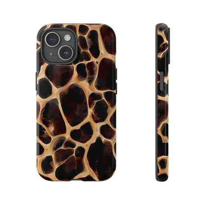 Phone Case — Brown Leather Dot Texture Rugged Protective Cover
