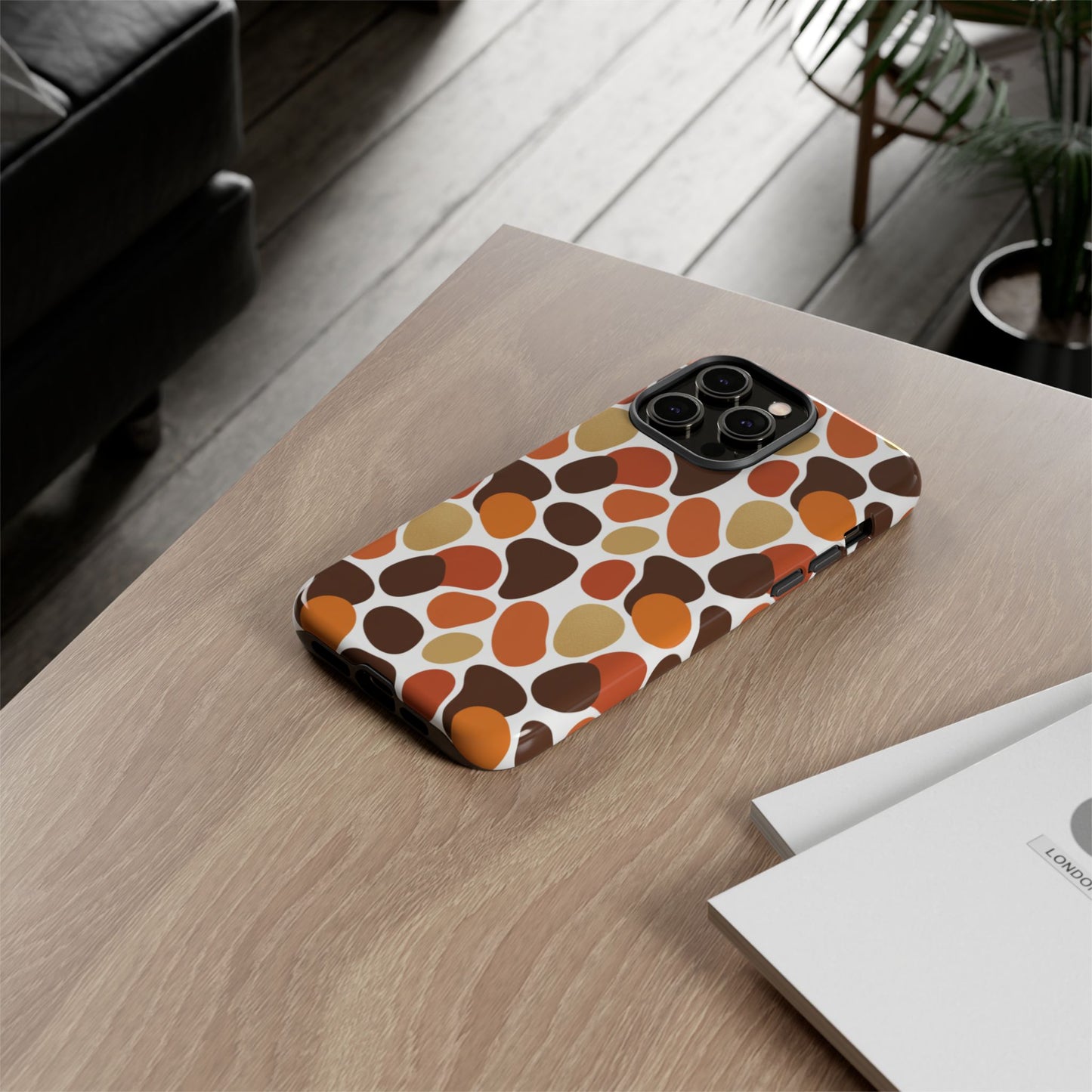 Phone Case — Retro Pebble Pattern in Warm Autumn Colors