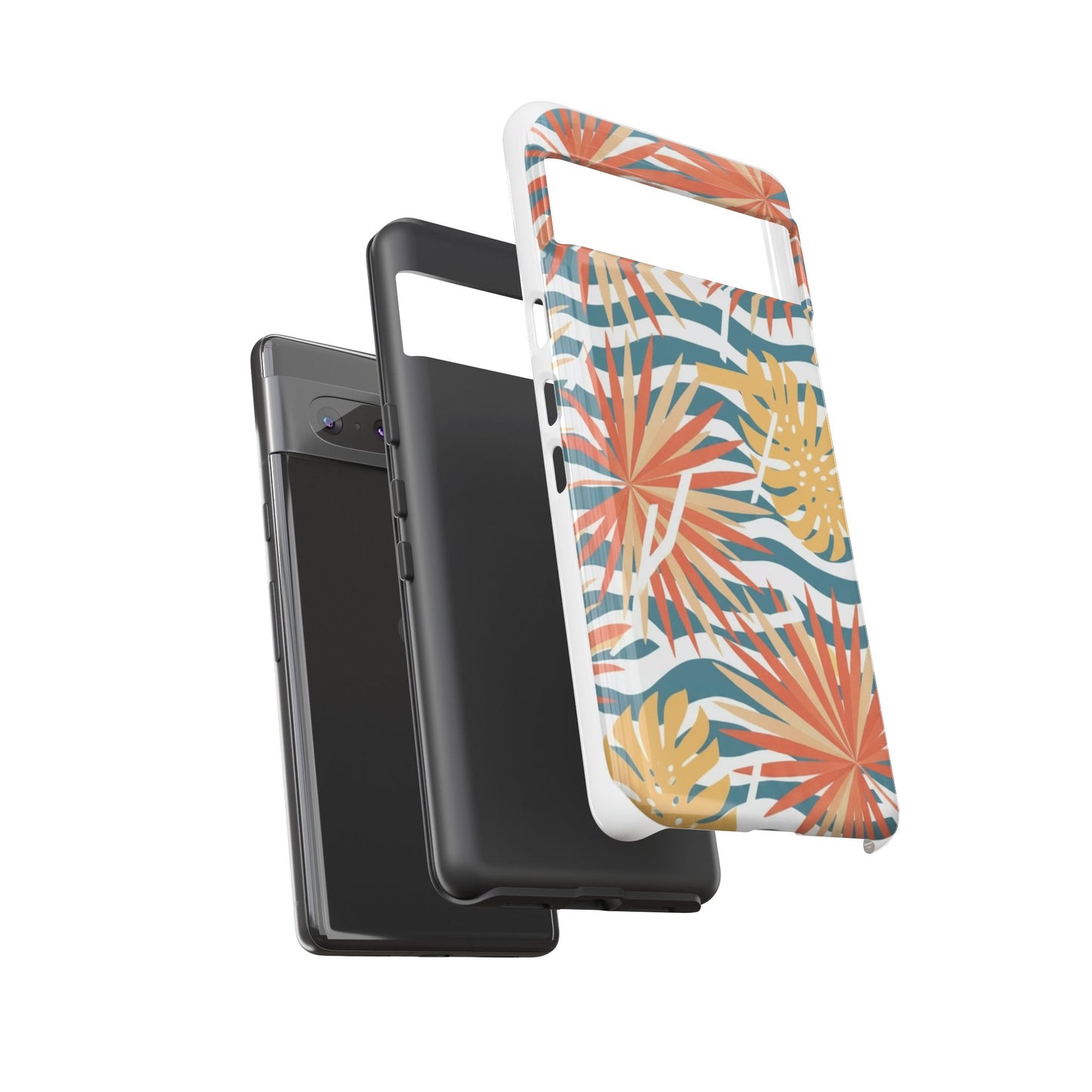Tropical Palm Tough Phone Case – Retro Wave Floral Protective Cover