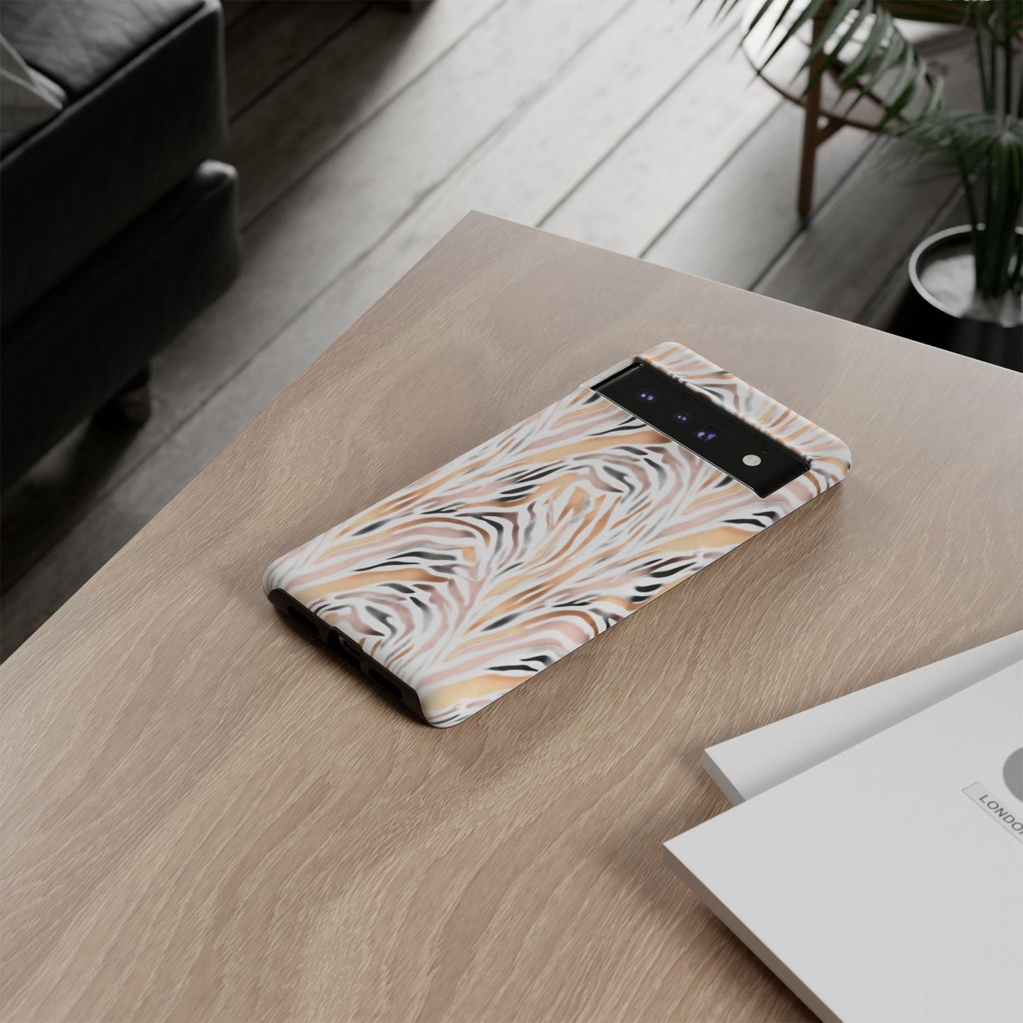 Tough Case — Neutral Watercolor Tiger Stripe Phone Case