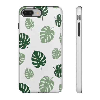Monstera Leaf Tough Phone Case – Tropical Green Palm Pattern Protective Cover