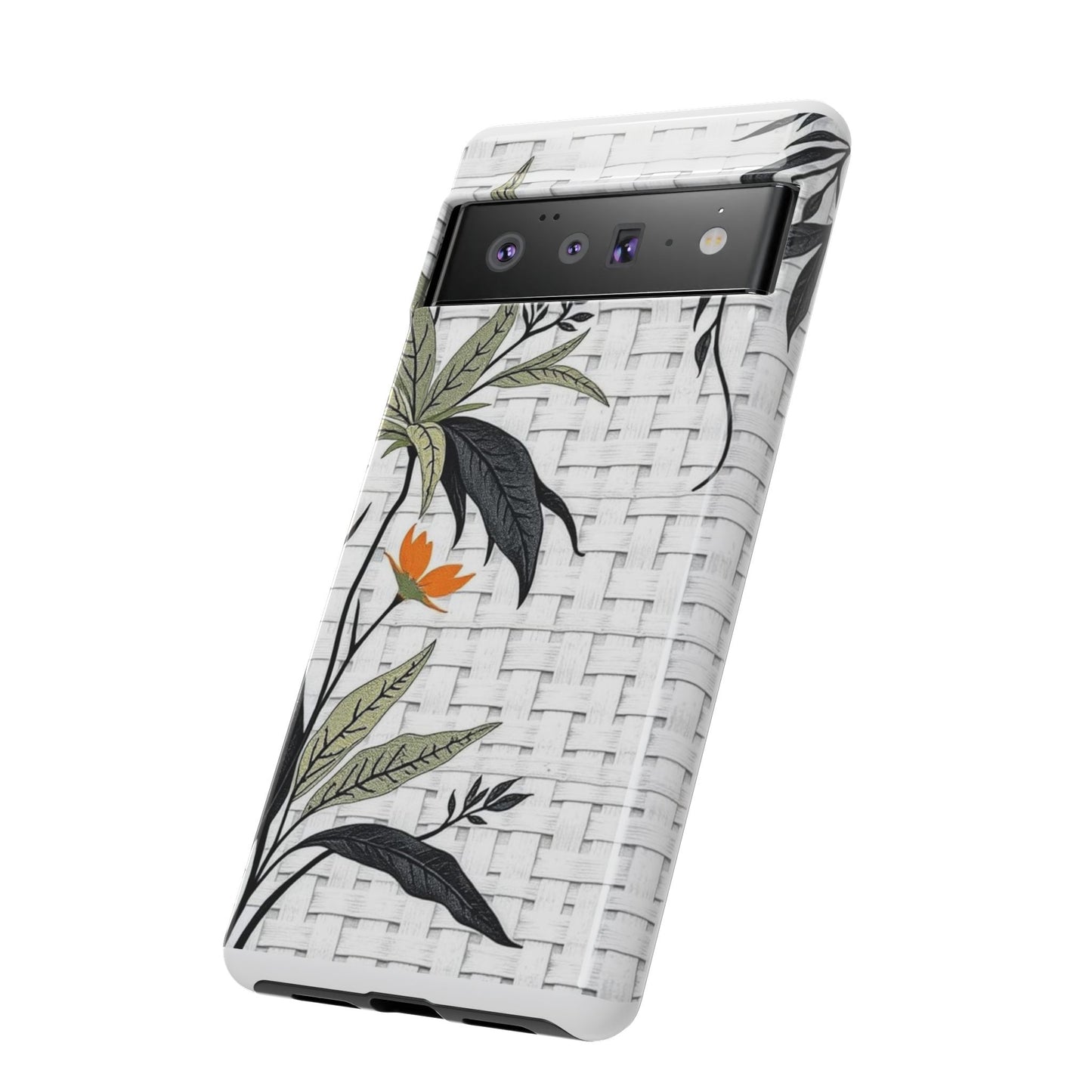 Floral Woven Tough Phone Case — Protective Botanical iPhone Cover