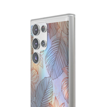 Floral Holographic Phone Case — Iridescent Leaves & Flowers Flexi Case