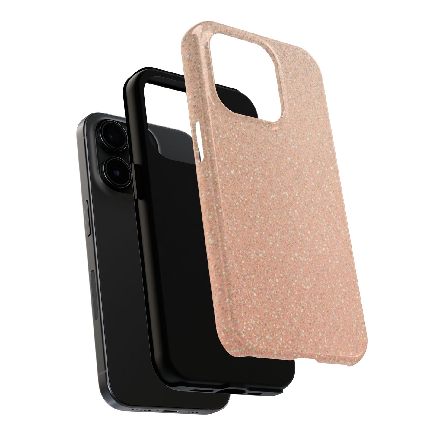 Glitter Rose Gold Tough Phone Case — Sparkling Protective iPhone Cover