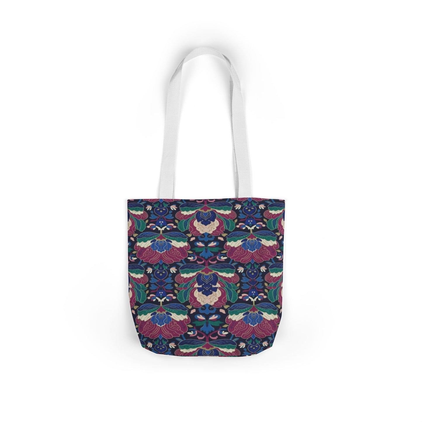 Floral Kaleidoscope Canvas Tote Bag — Colorful Patterned Market Tote