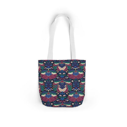 Floral Kaleidoscope Canvas Tote Bag — Colorful Patterned Market Tote
