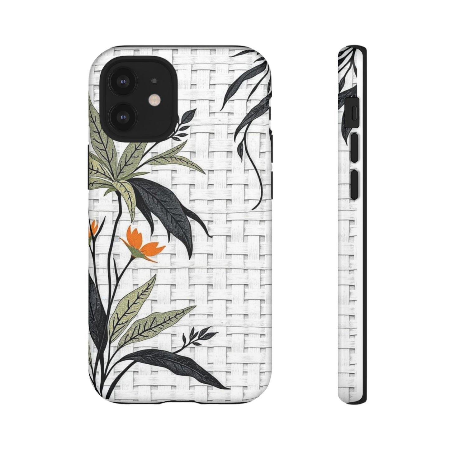 Floral Woven Tough Phone Case — Protective Botanical iPhone Cover