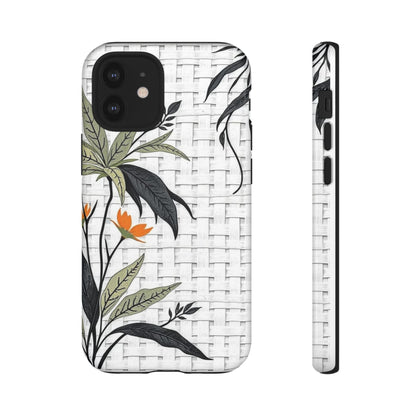 Floral Woven Tough Phone Case — Protective Botanical iPhone Cover