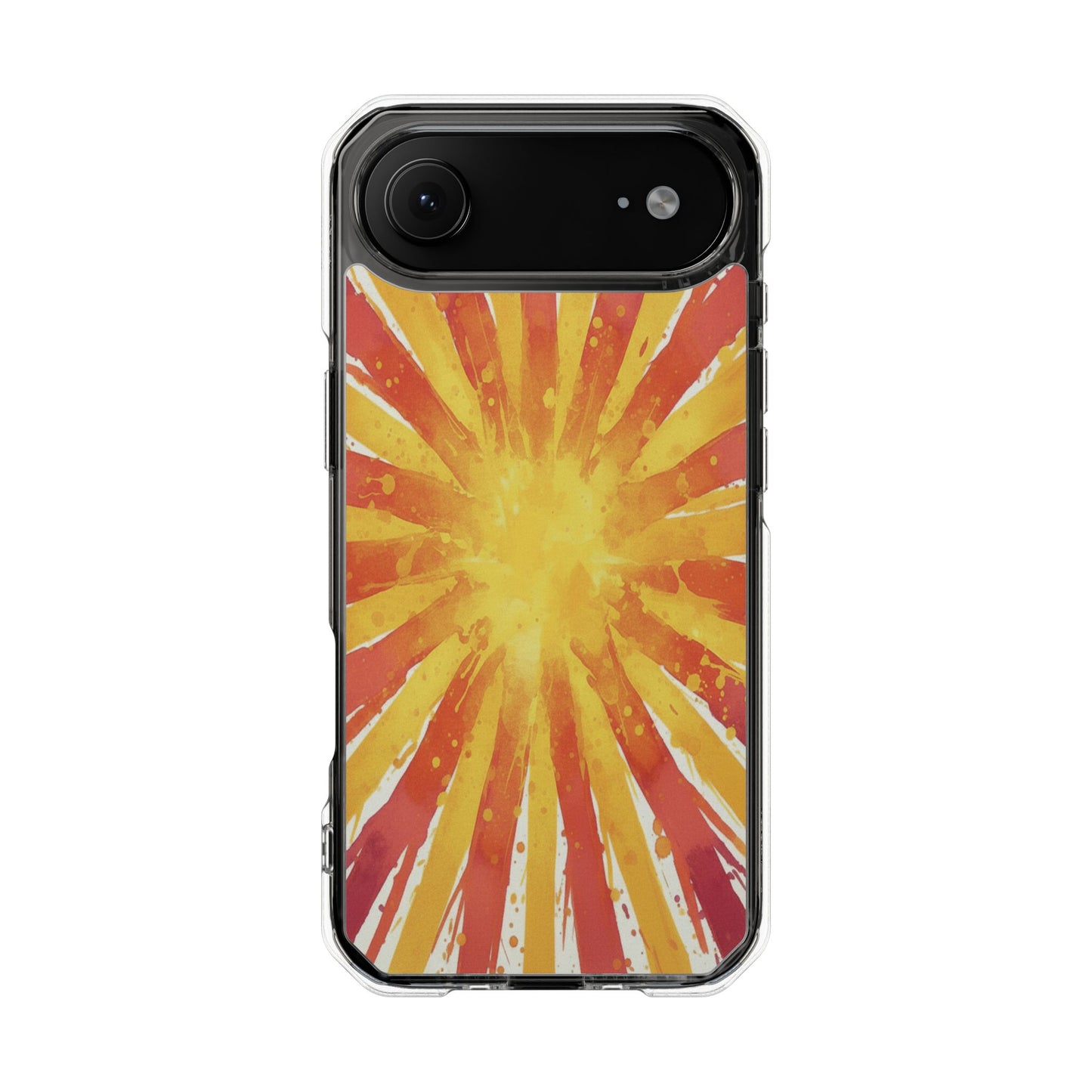 Clear Magnetic Phone Case — Retro Sunburst Design