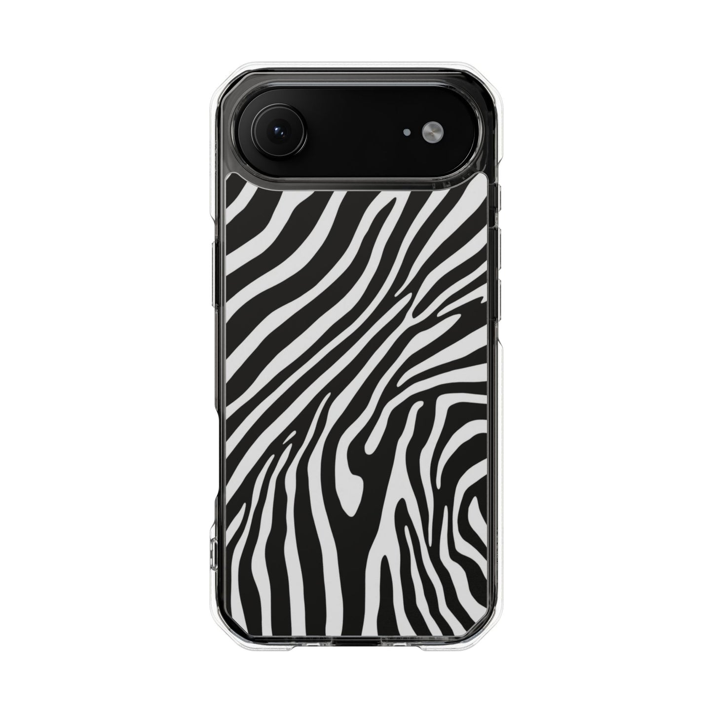Zebra Print Clear Magnetic Phone Case — Impact-Resistant iPhone Cover