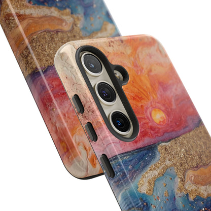 Sunset Coast Phone Case — Colorful Abstract Beach Art Tough Case