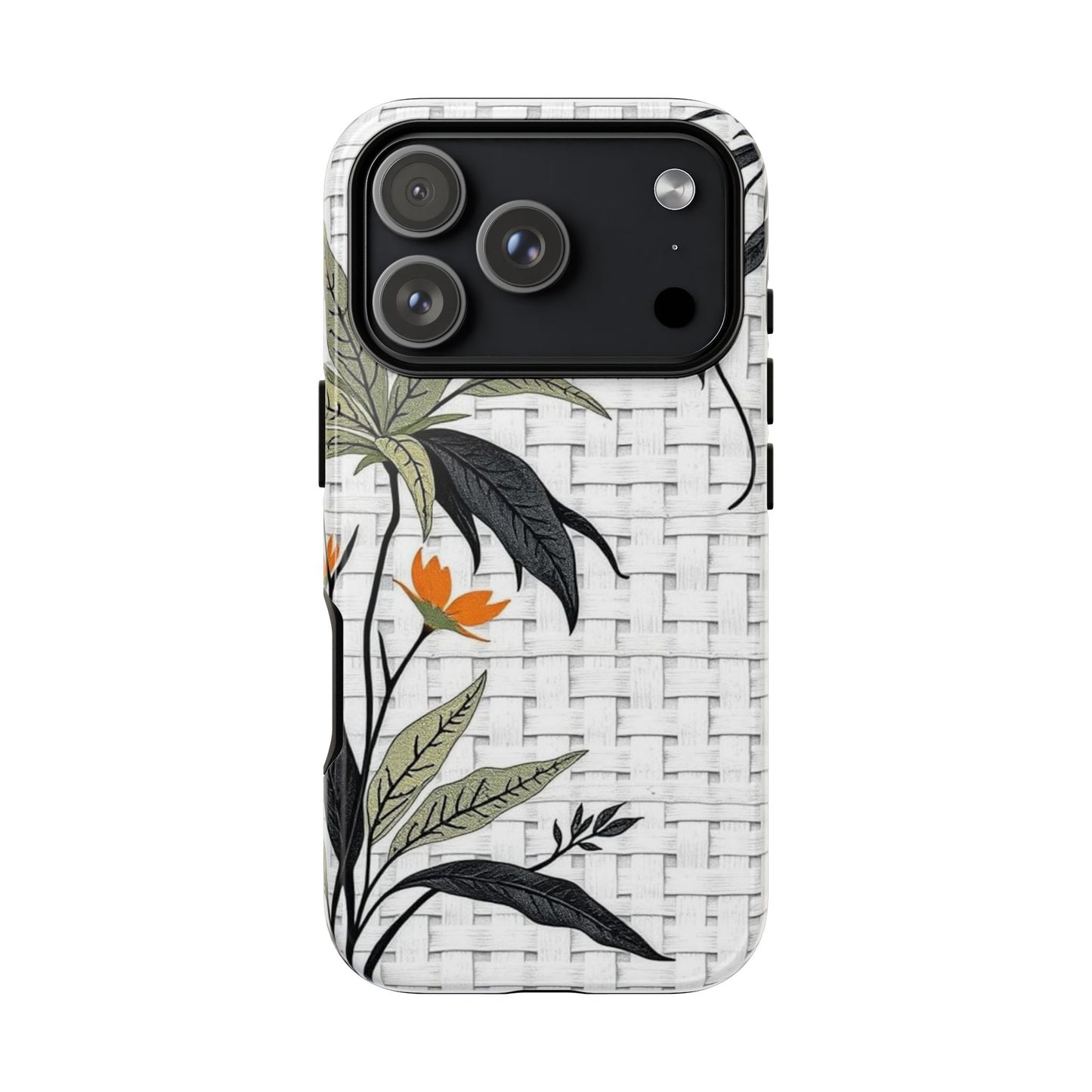Floral Woven Tough Phone Case — Protective Botanical iPhone Cover