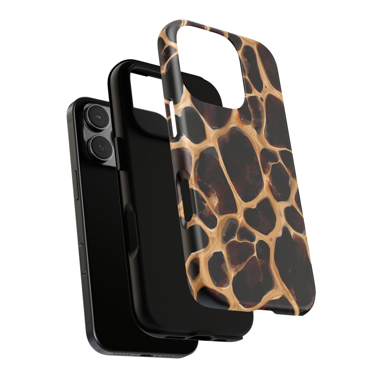 Phone Case — Brown Leather Dot Texture Rugged Protective Cover