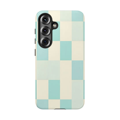 Pastel Checkerboard Tough Case – Mint & Cream Protective Phone Cover