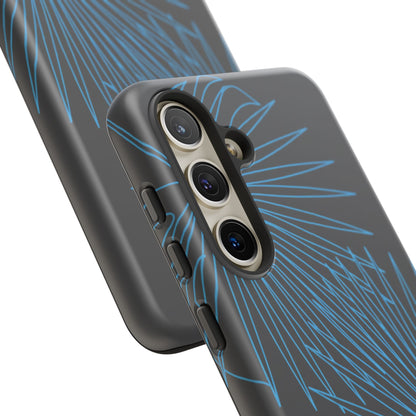Blue Dandelion Burst Tough Phone Case — Protective Floral iPhone Cover