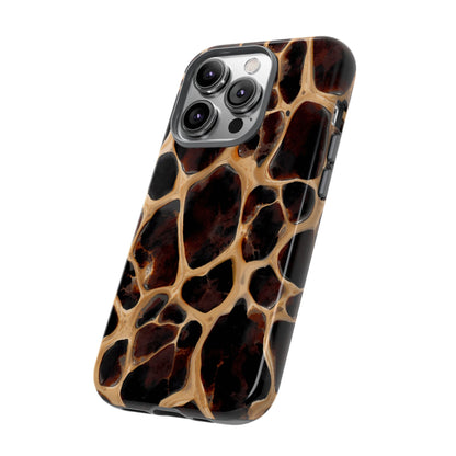 Phone Case — Brown Leather Dot Texture Rugged Protective Cover